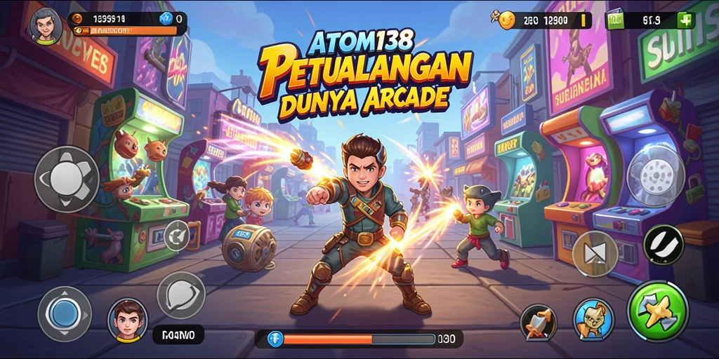 Tampilan gameplay seru dari ATOM138 dengan rintangan yang menantang.
