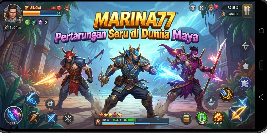 Screenshot menunjukkan aksi seru pertarungan di MARINA77.